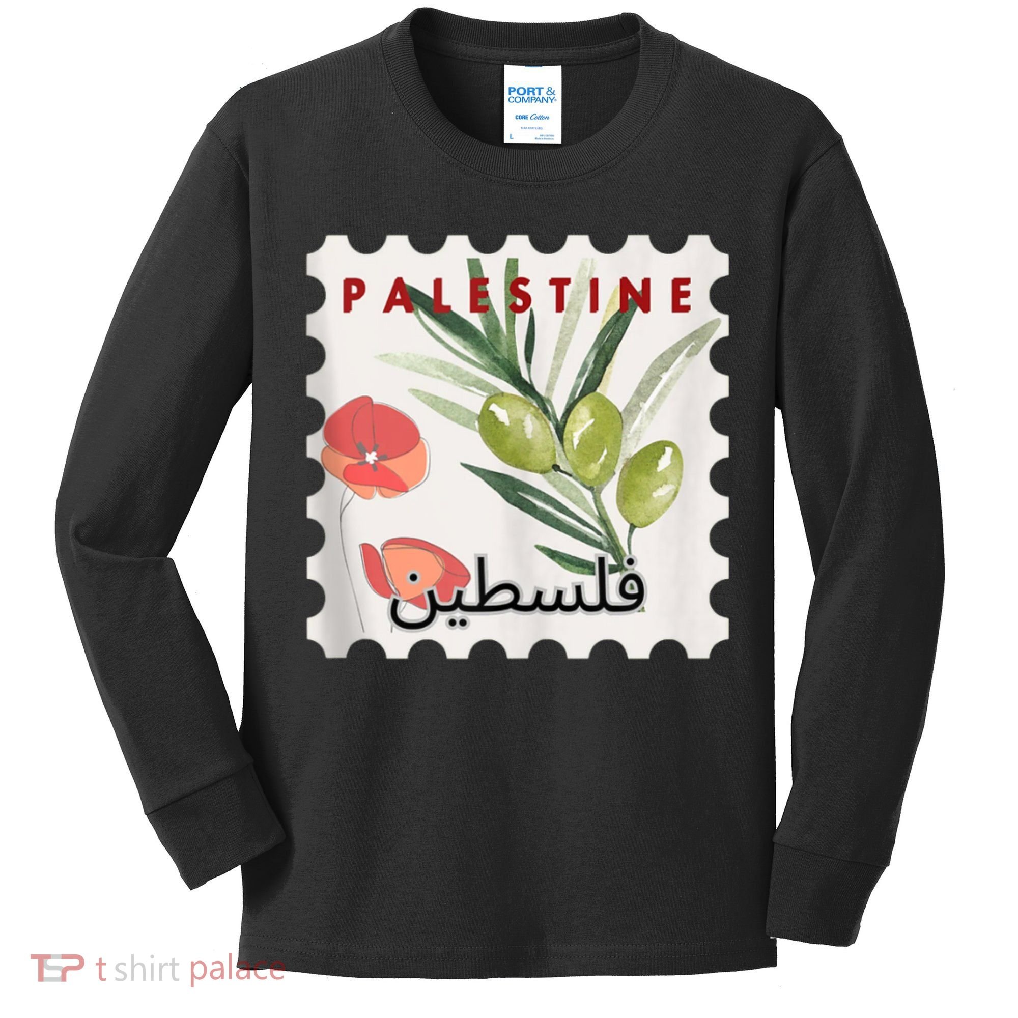 Palestine Olive Free Palestine Gaza Kids Long Sleeve Shirt