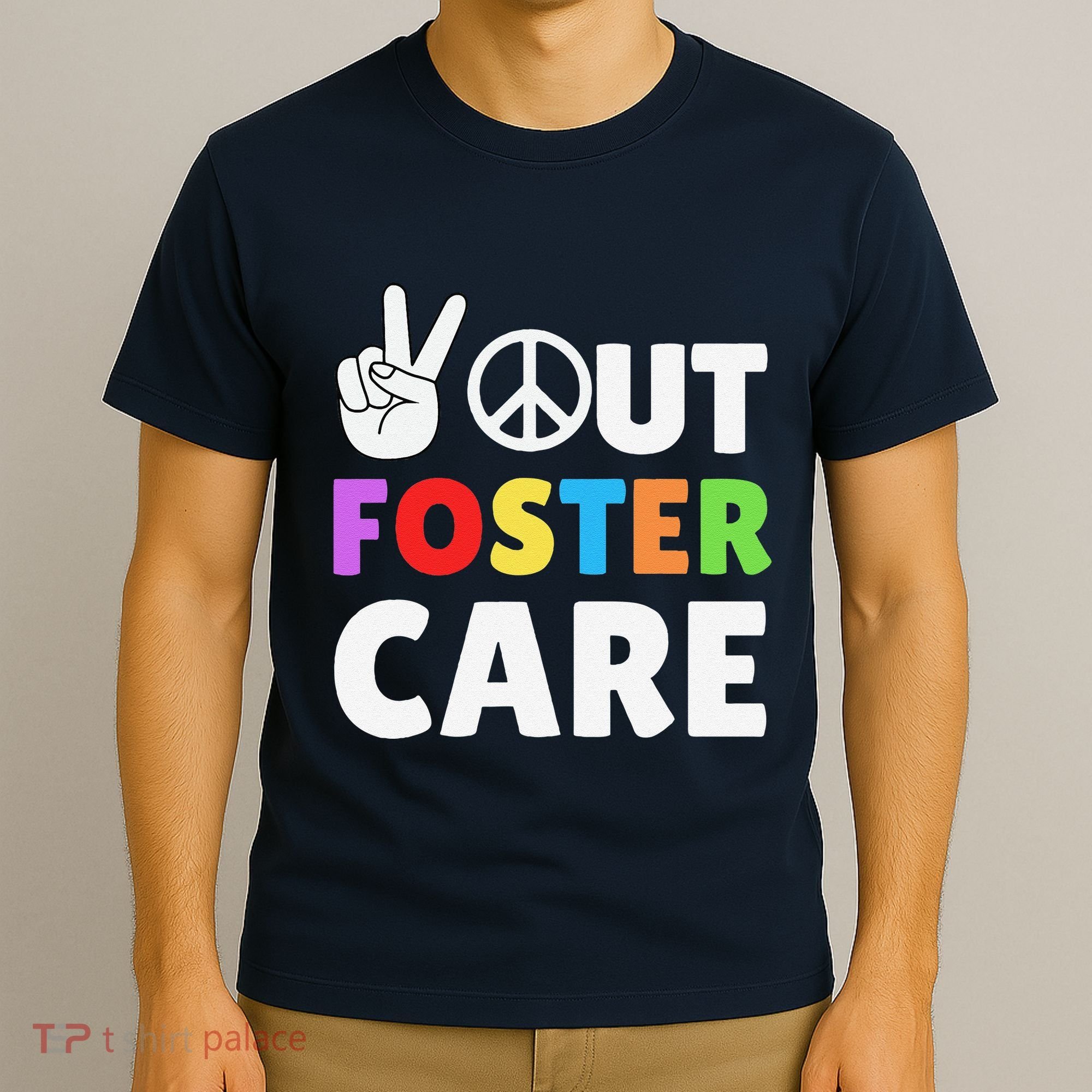 Peace Out Foster Care Parent Adoption Announcement Day T-Shirt