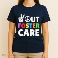 Peace Out Foster Care Parent Adoption Announcement Day T-Shirt thumb 4