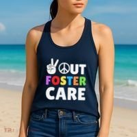 Peace Out Foster Care Parent Adoption Announcement Day Women's Tank Top thumb 2