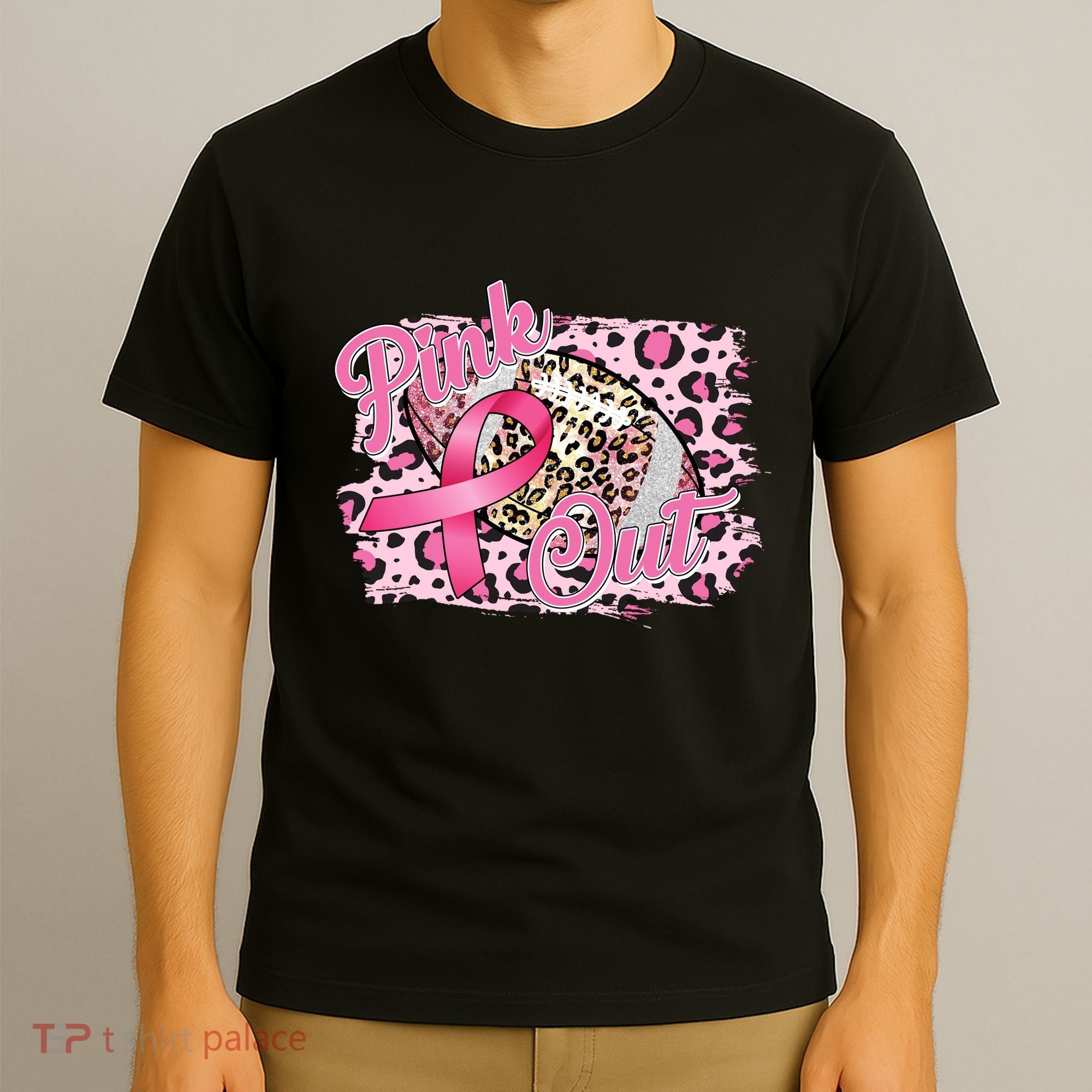 Pink Out Football Breast Cancer Awareness T-Shirt
