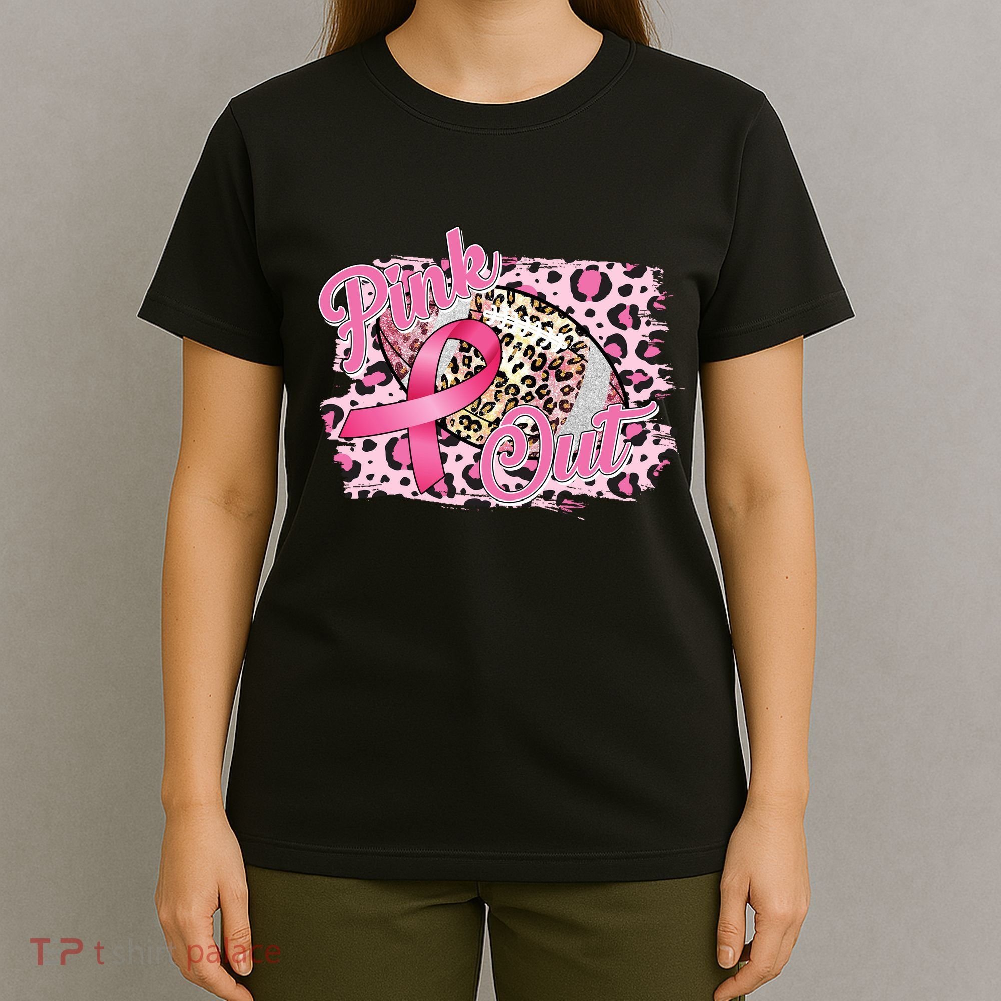 Pink Out Football Breast Cancer Awareness T-Shirt