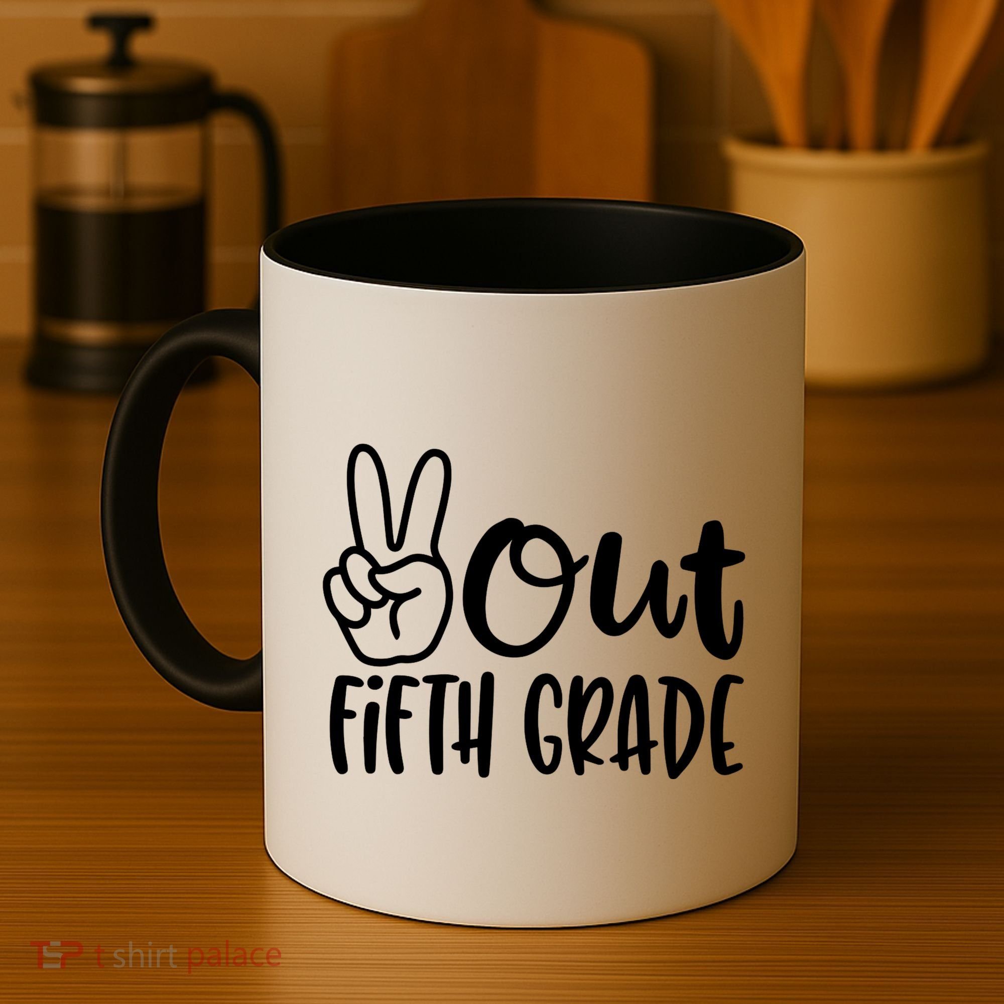 Peace Out Fifth Grade Coffee Mug