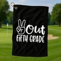 Peace Out Fifth Grade Golf Towel thumb 1