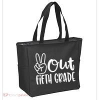 Peace Out Fifth Grade Tote Bag thumb 2
