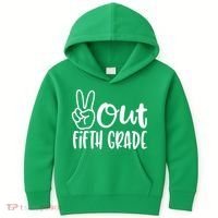 Peace Out Fifth Grade Kids Hoodie thumb 0