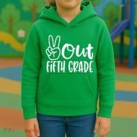 Peace Out Fifth Grade Kids Hoodie thumb 3
