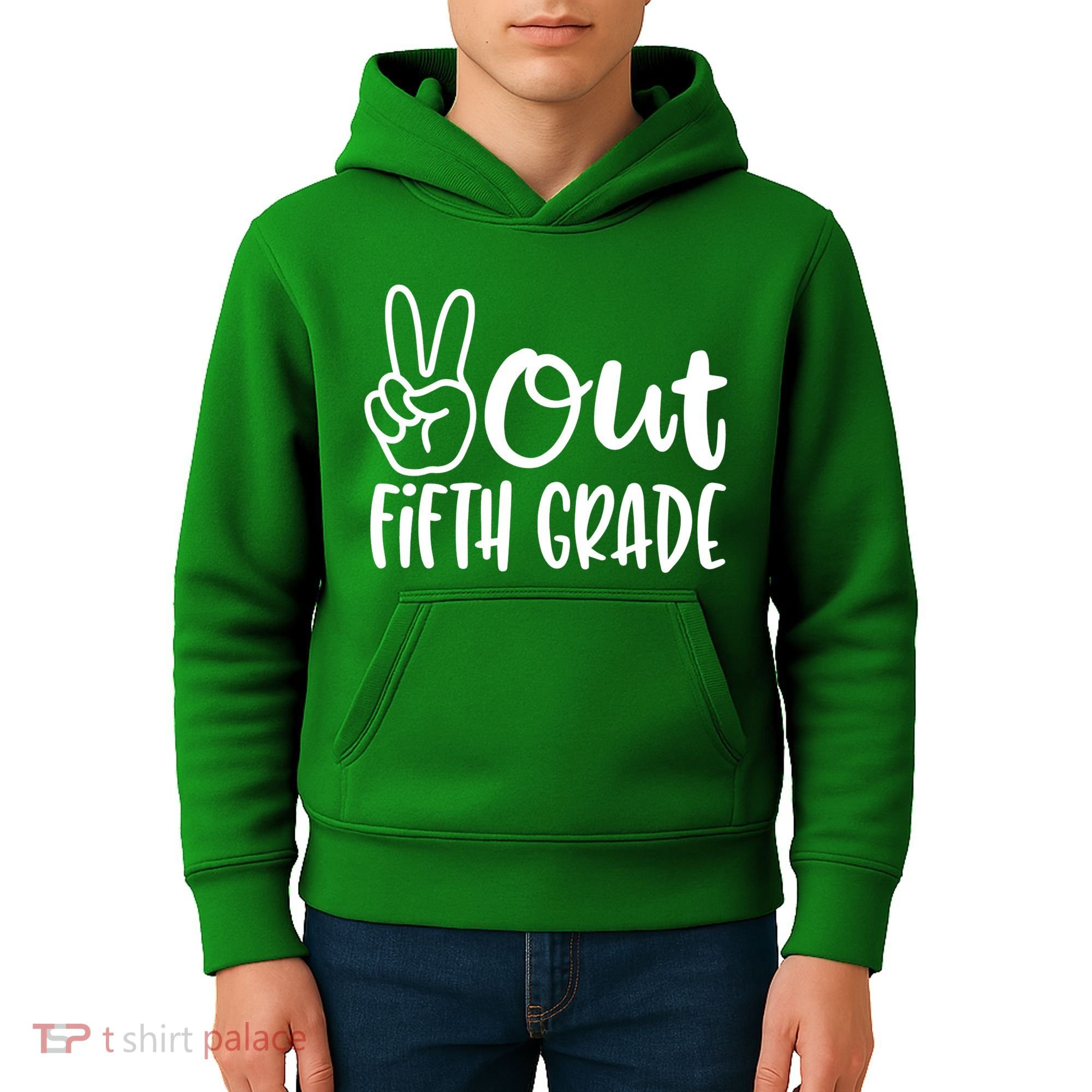 Peace Out Fifth Grade Kids Hoodie