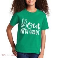 Peace Out Fifth Grade Kids T-Shirt thumb 2