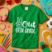 Peace Out Fifth Grade Kids T-Shirt thumb 3