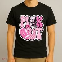 Pink Out Football Team Breast Cancer Awareness T-Shirt thumb 3
