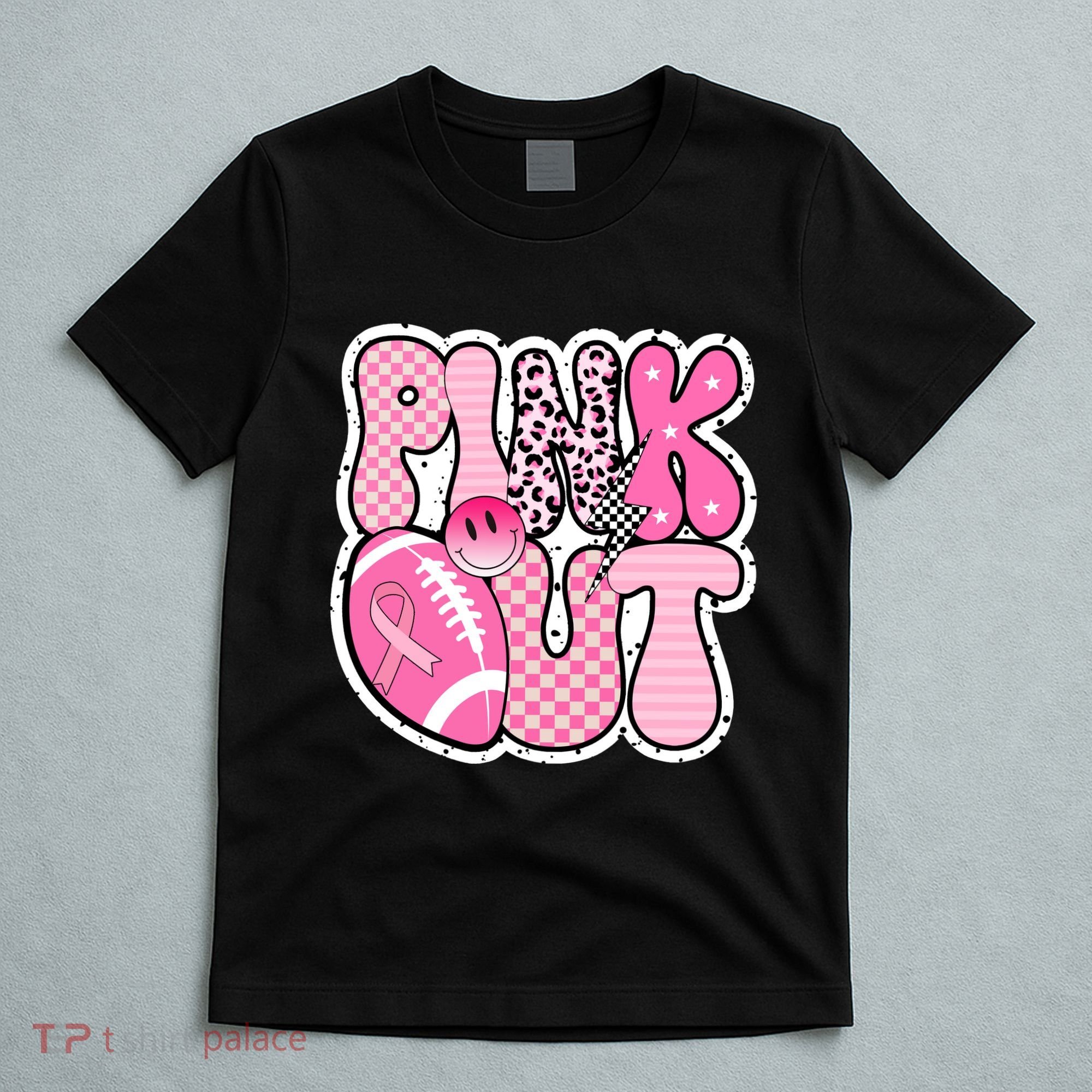 Pink Out Football Team Breast Cancer Awareness T-Shirt