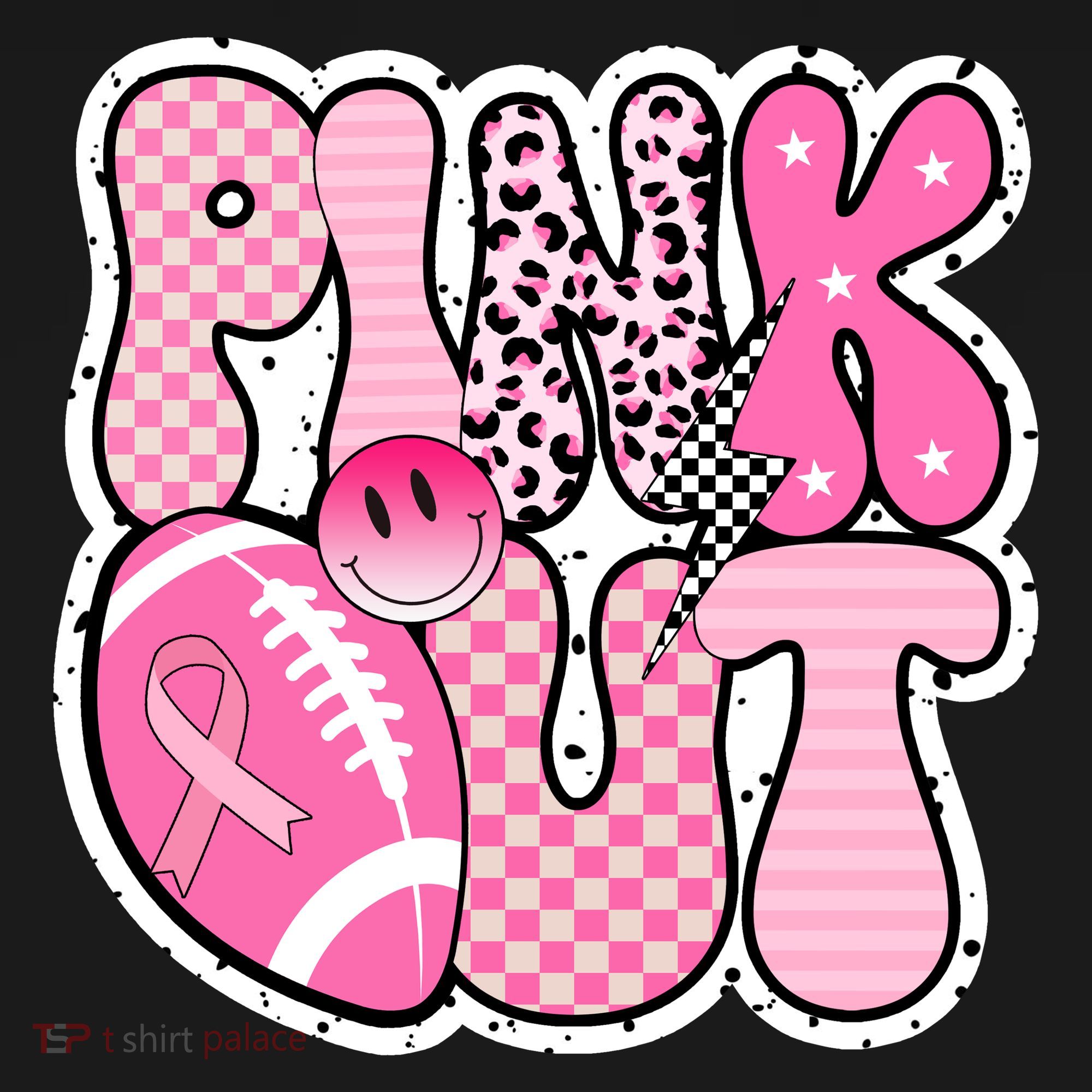 Pink Out Football Team Breast Cancer Awareness T-Shirt