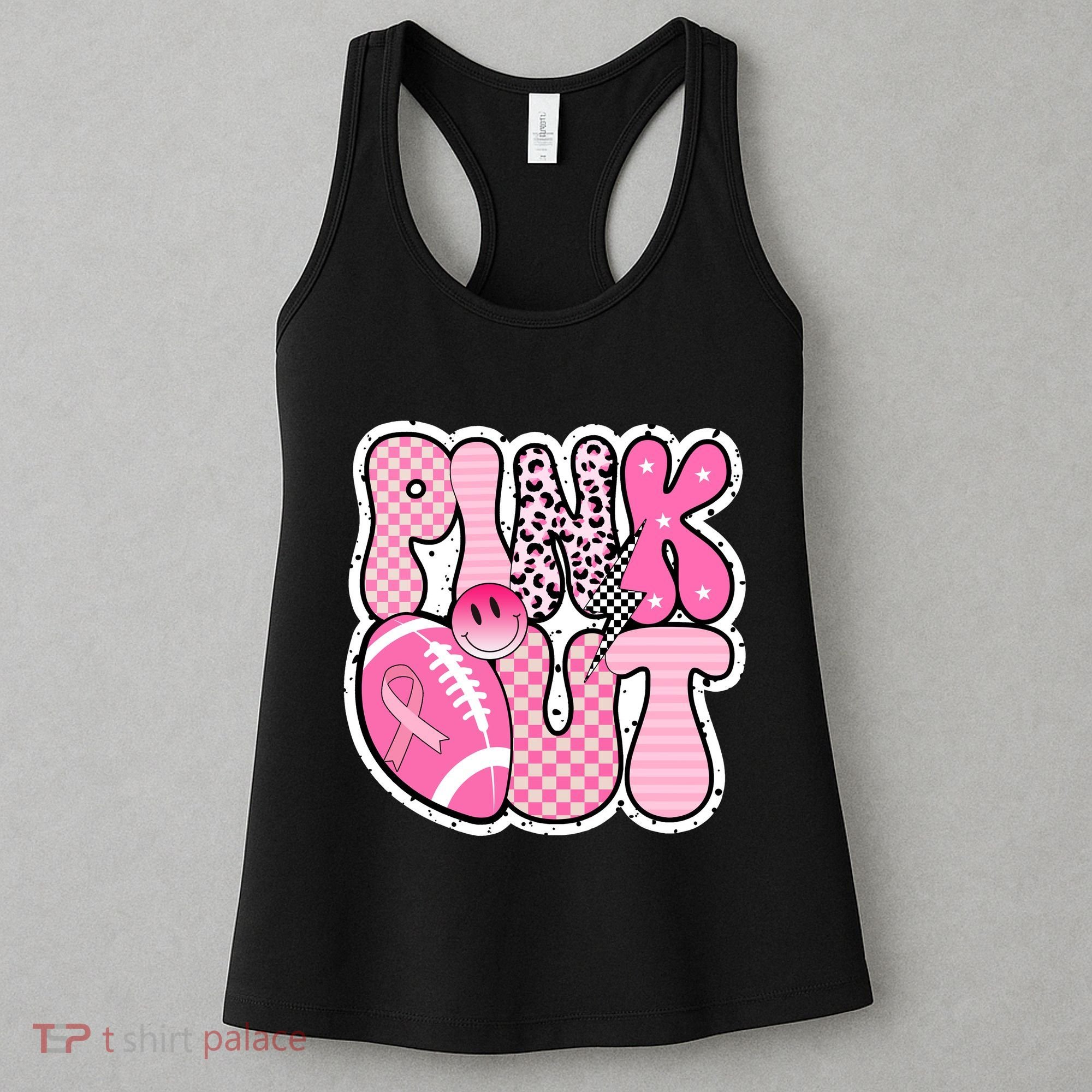 Pink Out Football Team Breast Cancer Awareness Women's Tank Top