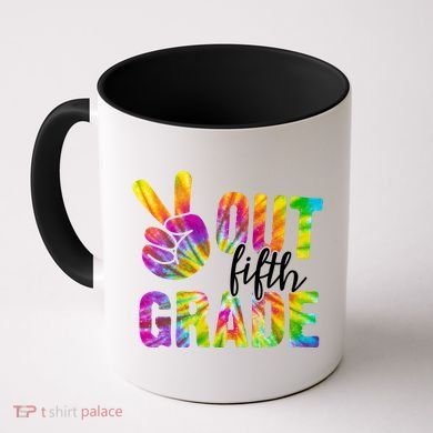 Peace Out Fifth Grade Colorful Coffee Mug