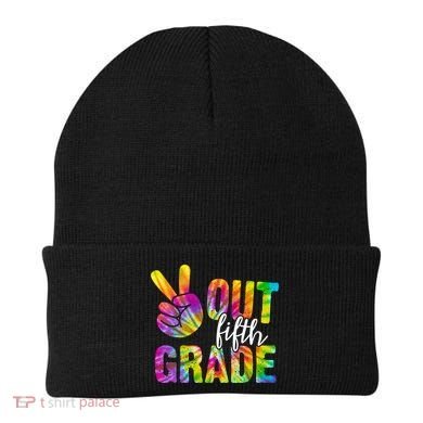 Peace Out Fifth Grade Colorful Beanie