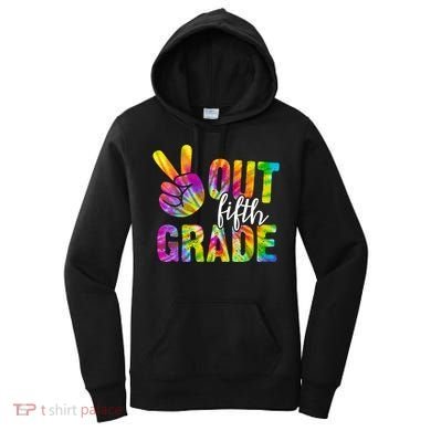 Peace Out Fifth Grade Colorful Women's Hoodie