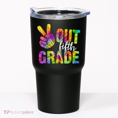 Peace Out Fifth Grade Colorful Tumbler