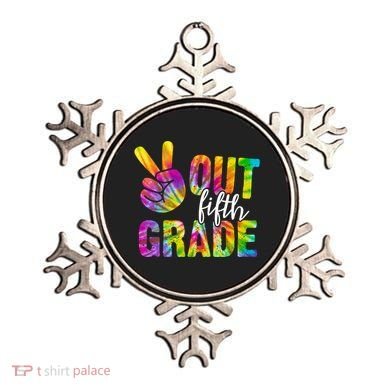 Peace Out Fifth Grade Colorful Ornament