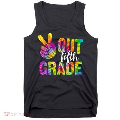 Peace Out Fifth Grade Colorful Tank Top