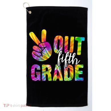 Peace Out Fifth Grade Colorful Golf Towel