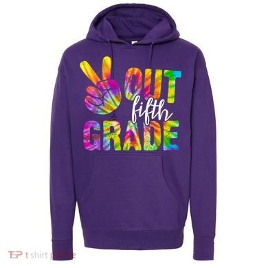 Peace Out Fifth Grade Colorful Hoodie