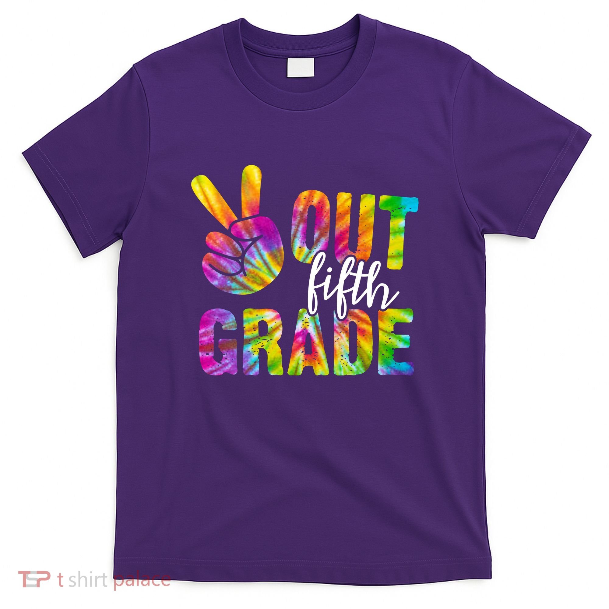 Peace Out Fifth Grade Colorful T-Shirt