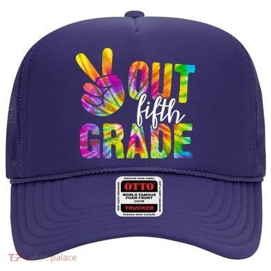 Peace Out Fifth Grade Colorful Hat