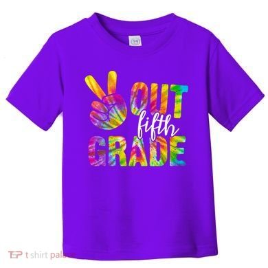 Peace Out Fifth Grade Colorful Toddler T-Shirt