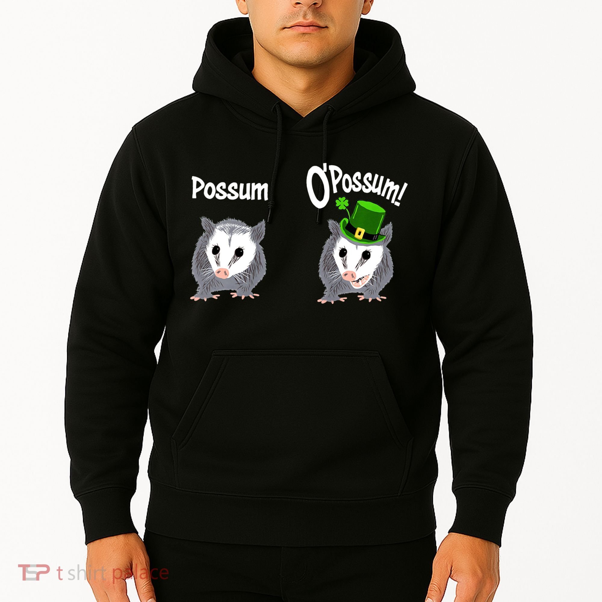 Possum O’Possum Funny Opossum St Patrick’s Day Irish Pun Hoodie