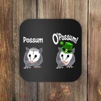 Possum O’Possum Funny Opossum St Patrick’s Day Irish Pun Coaster thumb 0