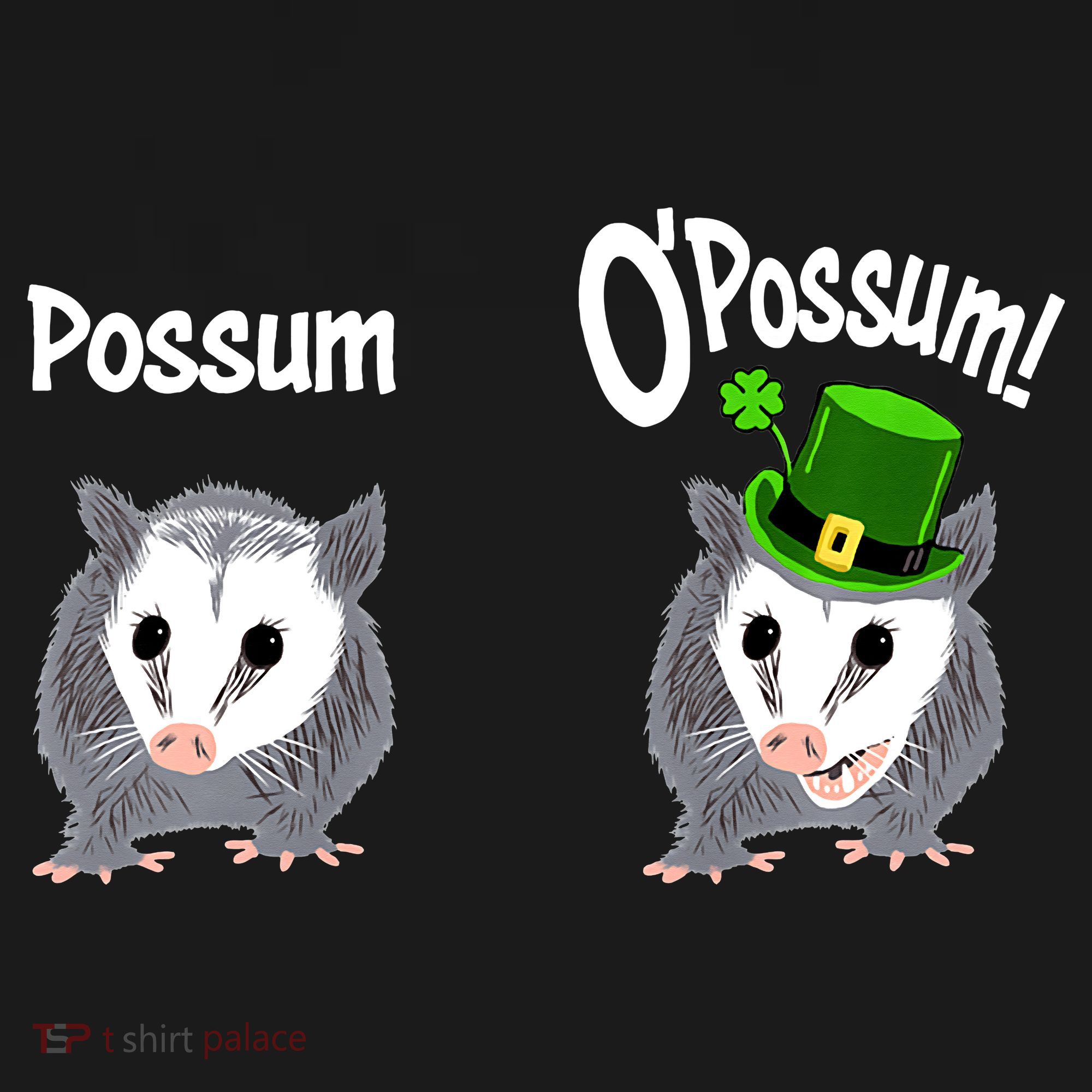 Possum O’Possum Funny Opossum St Patrick’s Day Irish Pun Mousepad