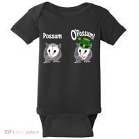 Possum O’Possum Funny Opossum St Patrick’s Day Irish Pun Baby Bodysuit thumb 0