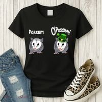 Possum O’Possum Funny Opossum St Patrick’s Day Irish Pun Women's T-Shirt thumb 3