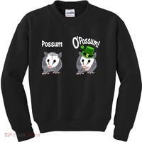 Possum O’Possum Funny Opossum St Patrick’s Day Irish Pun Kids Sweatshirt thumb 0