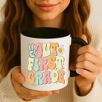 Peace Out First Grade Groovy Graduation Last Day Of School Coffee Mug thumb 3