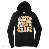 Peace Out First Grade Groovy Graduation Last Day Of School Women's Hoodie thumb 0