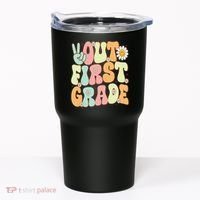 Peace Out First Grade Groovy Graduation Last Day Of School Tumbler thumb 0