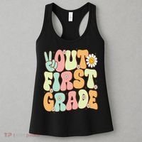 Peace Out First Grade Groovy Graduation Last Day Of School Women's Tank Top thumb 3