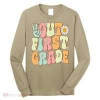 Peace Out First Grade Groovy Graduation Last Day Of School Long Sleeve Shirt thumb 0