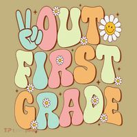 Peace Out First Grade Groovy Graduation Last Day Of School T-Shirt thumb 7