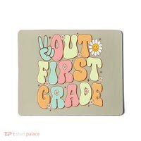 Peace Out First Grade Groovy Graduation Last Day Of School Mousepad thumb 0