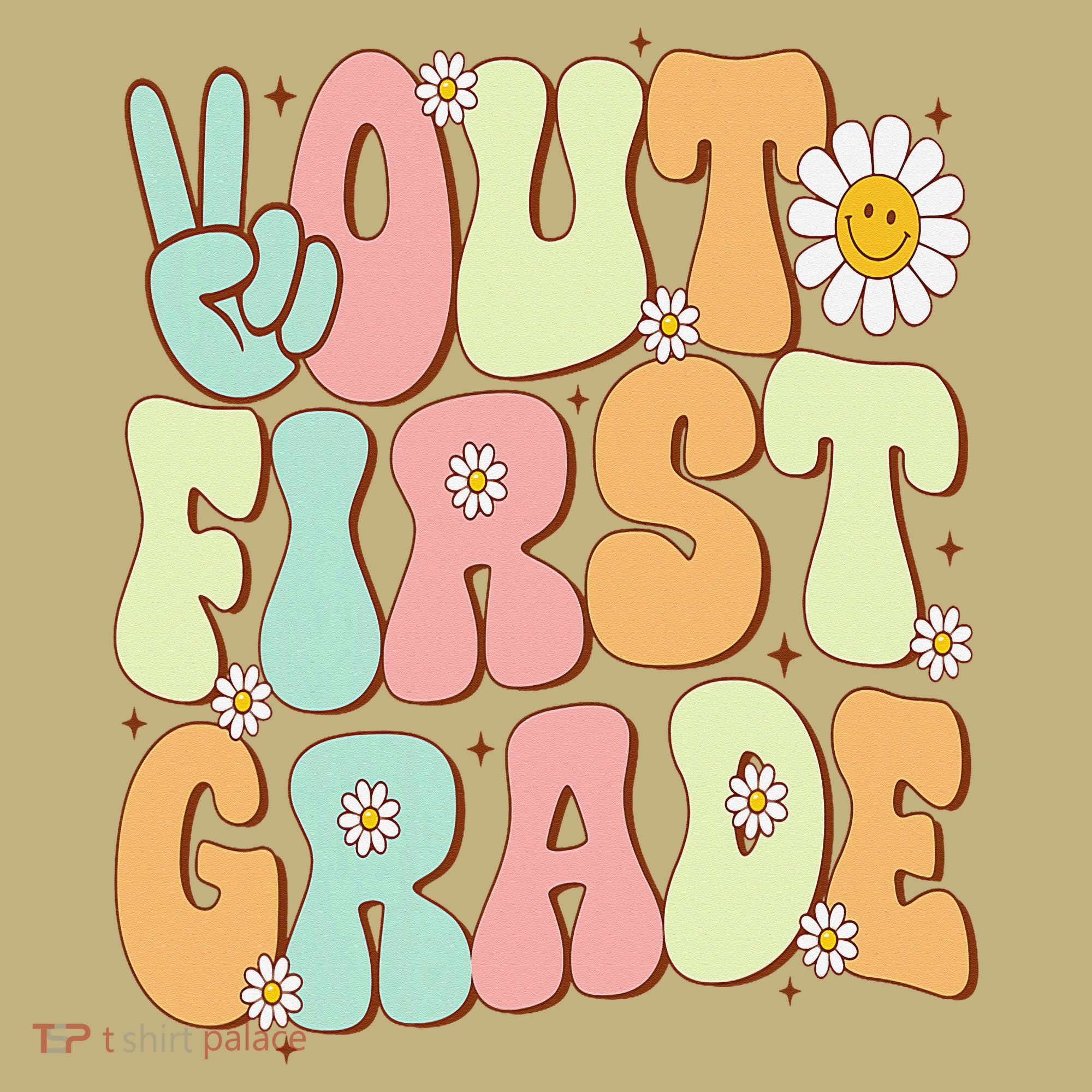 Peace Out First Grade Groovy Graduation Last Day Of School Mousepad