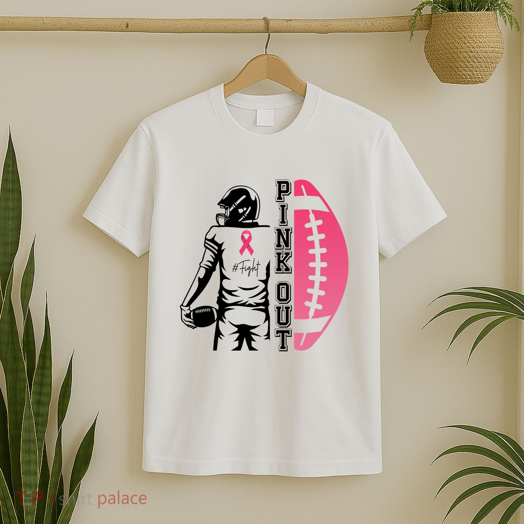 Pink Out Football Team Fight Breast Cancer Awareness T-Shirt