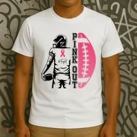 Pink Out Football Team Fight Breast Cancer Awareness T-Shirt thumb 3