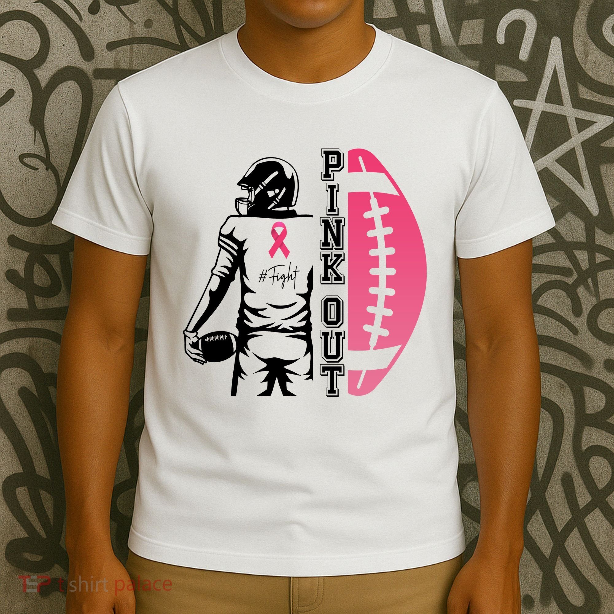 Pink Out Football Team Fight Breast Cancer Awareness T-Shirt