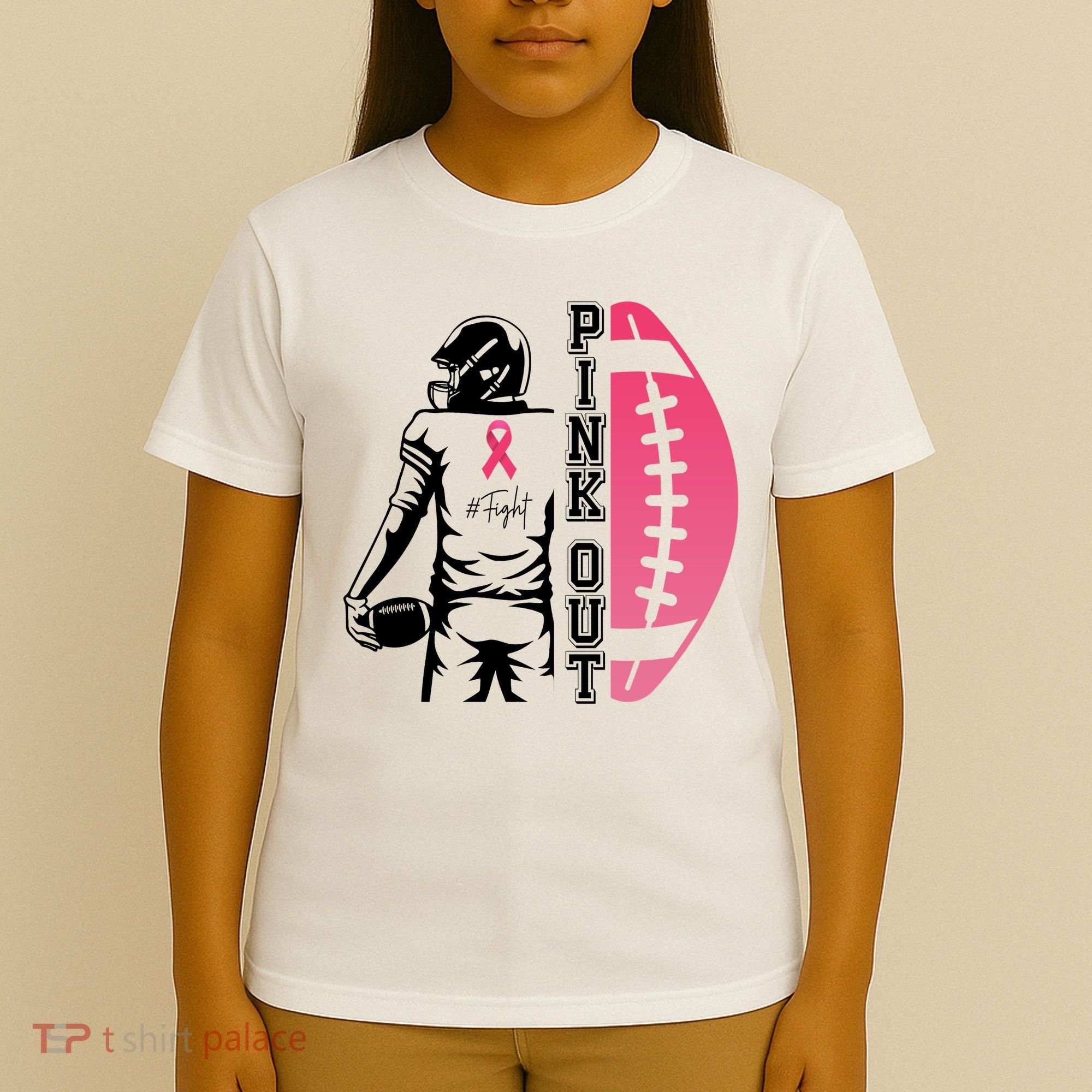 Pink Out Football Team Fight Breast Cancer Awareness T-Shirt