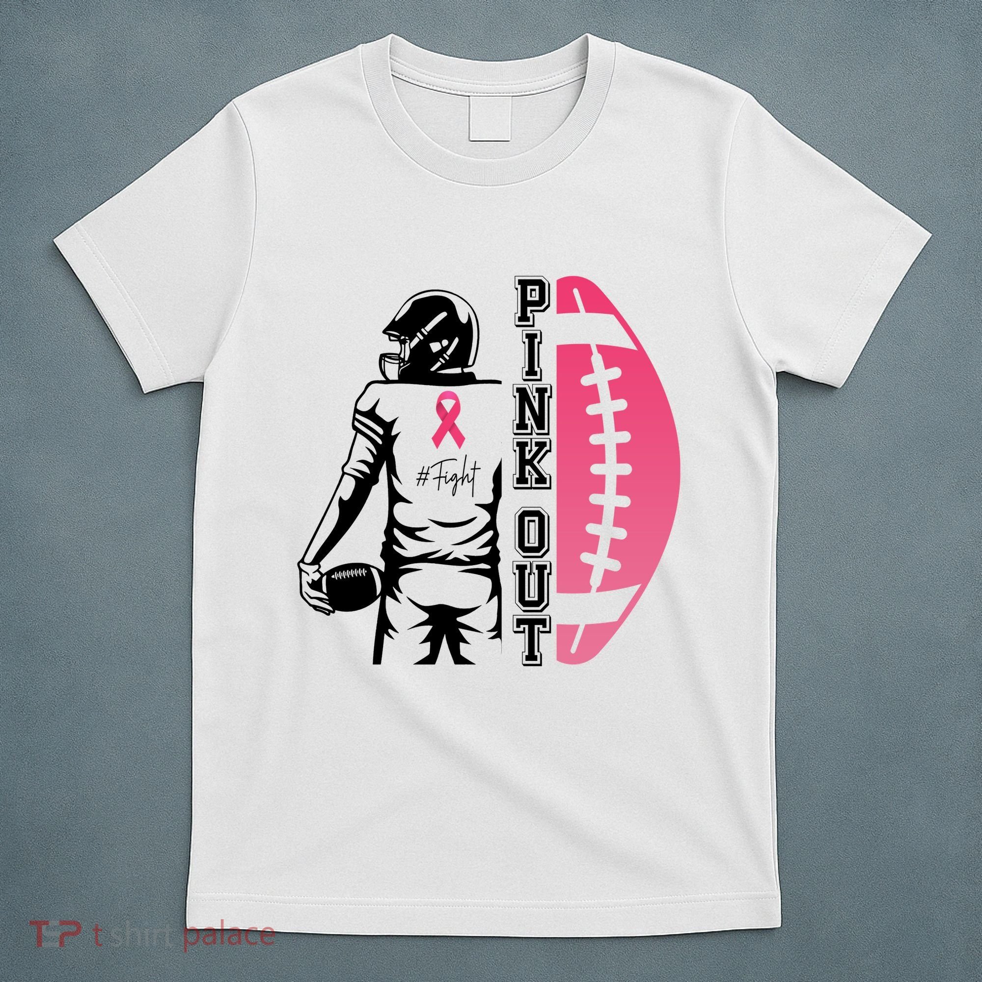 Pink Out Football Team Fight Breast Cancer Awareness T-Shirt