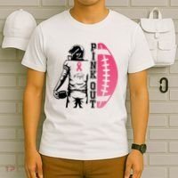 Pink Out Football Team Fight Breast Cancer Awareness T-Shirt thumb 6