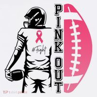 Pink Out Football Team Fight Breast Cancer Awareness T-Shirt thumb 7